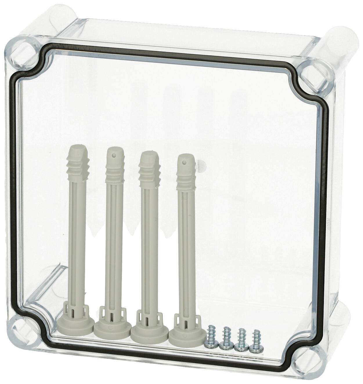 Fibox Cover, PC Transparent 3720555 Universal-Gehäuse 190 x 190 x 80 Polycarbonat Lichtgrau (RAL 7035) 1St.