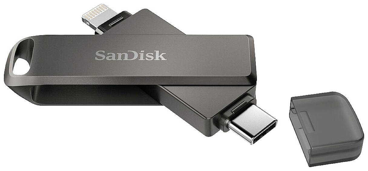 SanDisk iXpand® Luxe USB-Stick 64 GB Schwarz SDIX70N-064G-GN6NN Apple Lightning, USB-C® (USB 3.1 Gen 1)