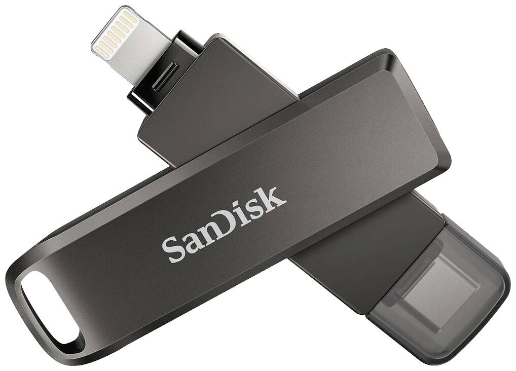 SanDisk iXpand® Luxe USB-Stick 128 GB Schwarz SDIX70N-128G-GN6NE Apple Lightning, USB-C® (USB 3.1 Gen 1)