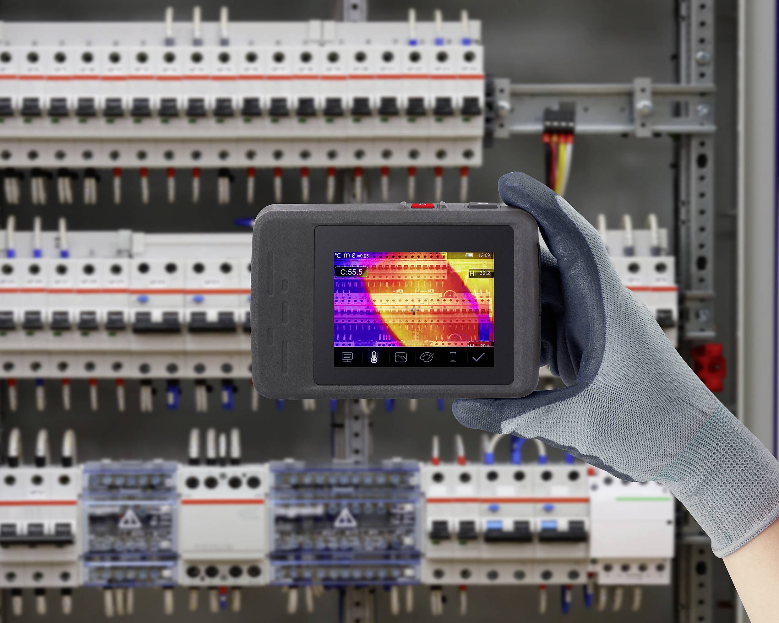 VOLTCRAFT WBP-120 Wärmebildkamera -20 bis 550°C 120 x 90 Pixel 50Hz integrierte Digitalkamera, WiFi, 2m fallsicher