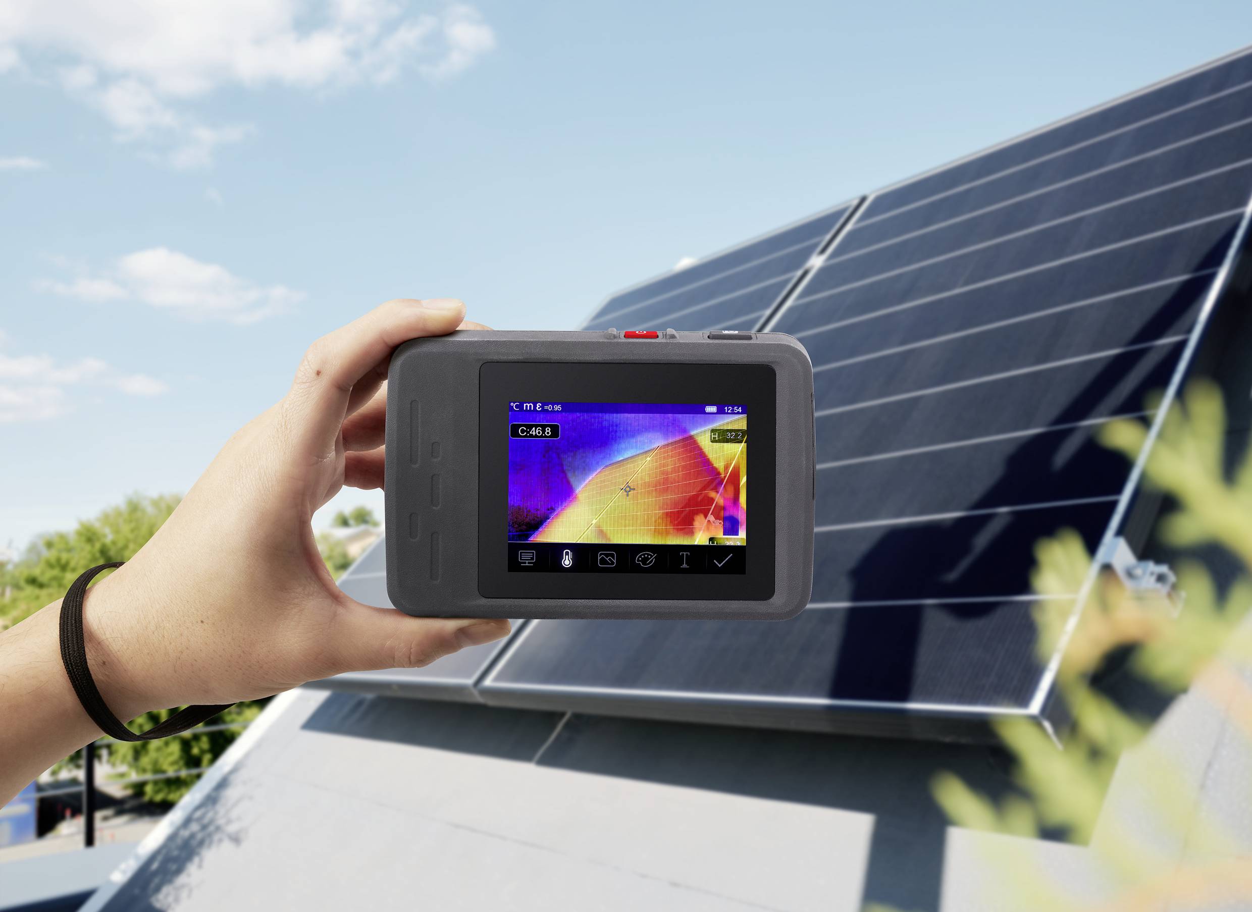 VOLTCRAFT WBP-120 Wärmebildkamera -20 bis 550°C 120 x 90 Pixel 50Hz integrierte Digitalkamera, WiFi, 2m fallsicher