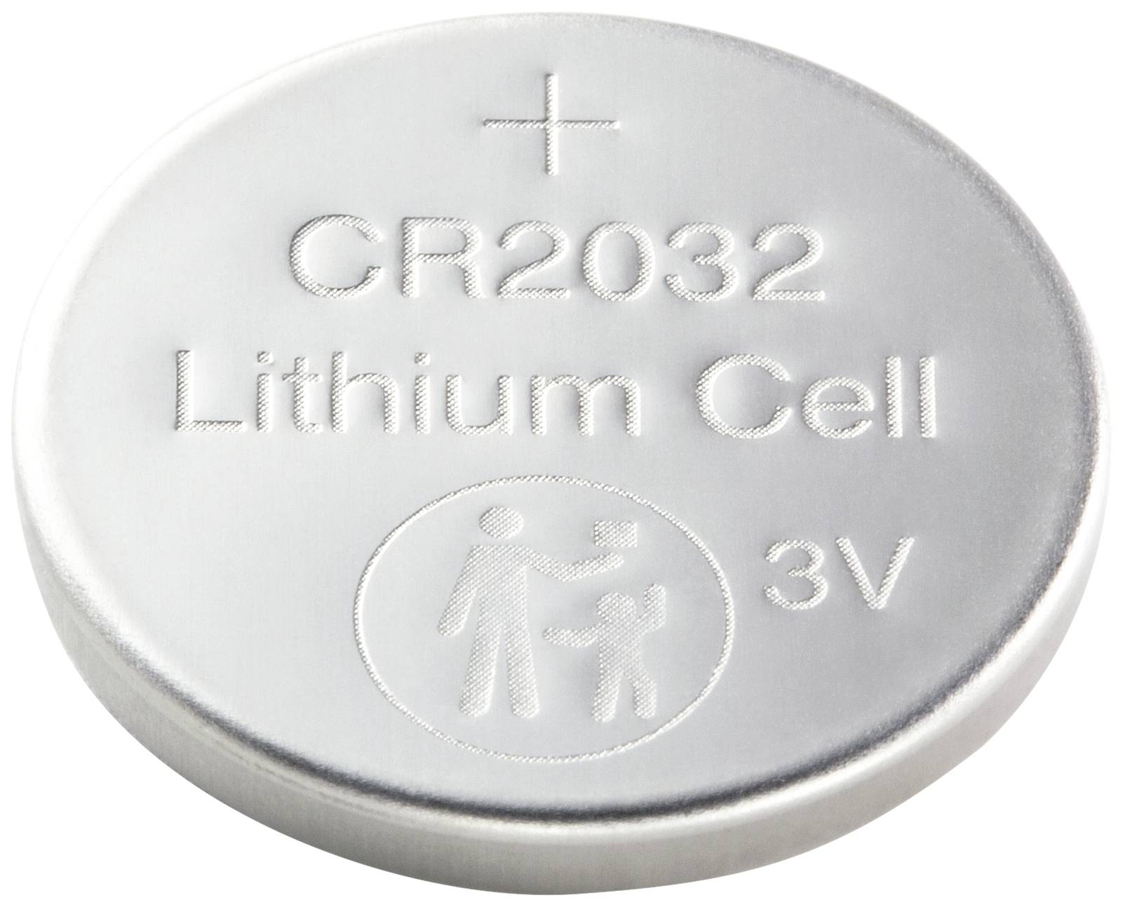 CR2032-Knopfzelle mit 3 Volt, Aufschrift 'Lithium Cell'. Geeignet für kleine Elektronikgeräte.