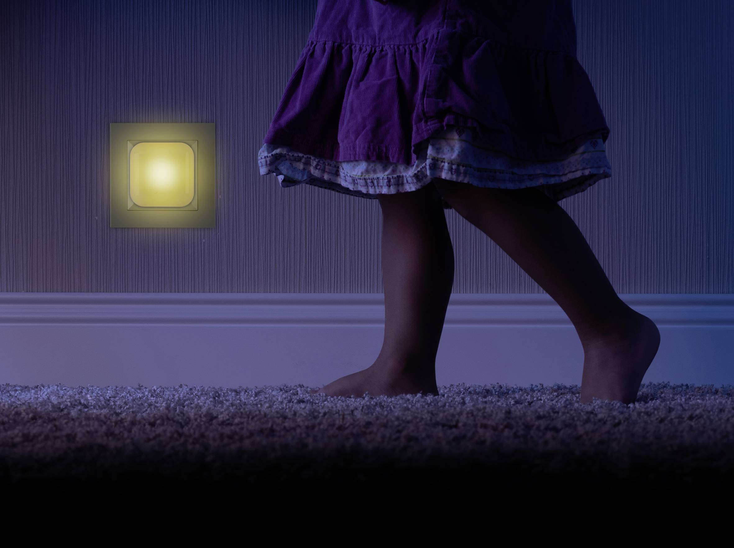 REER 52401 LED-Nachtlicht Quadratisch Mond LED Warmweiß Hellgrau