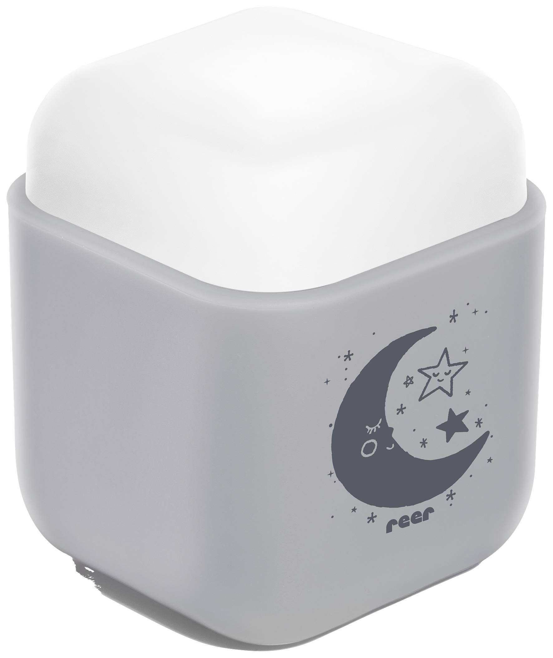 REER 52401 LED-Nachtlicht Quadratisch Mond LED Warmweiß Hellgrau