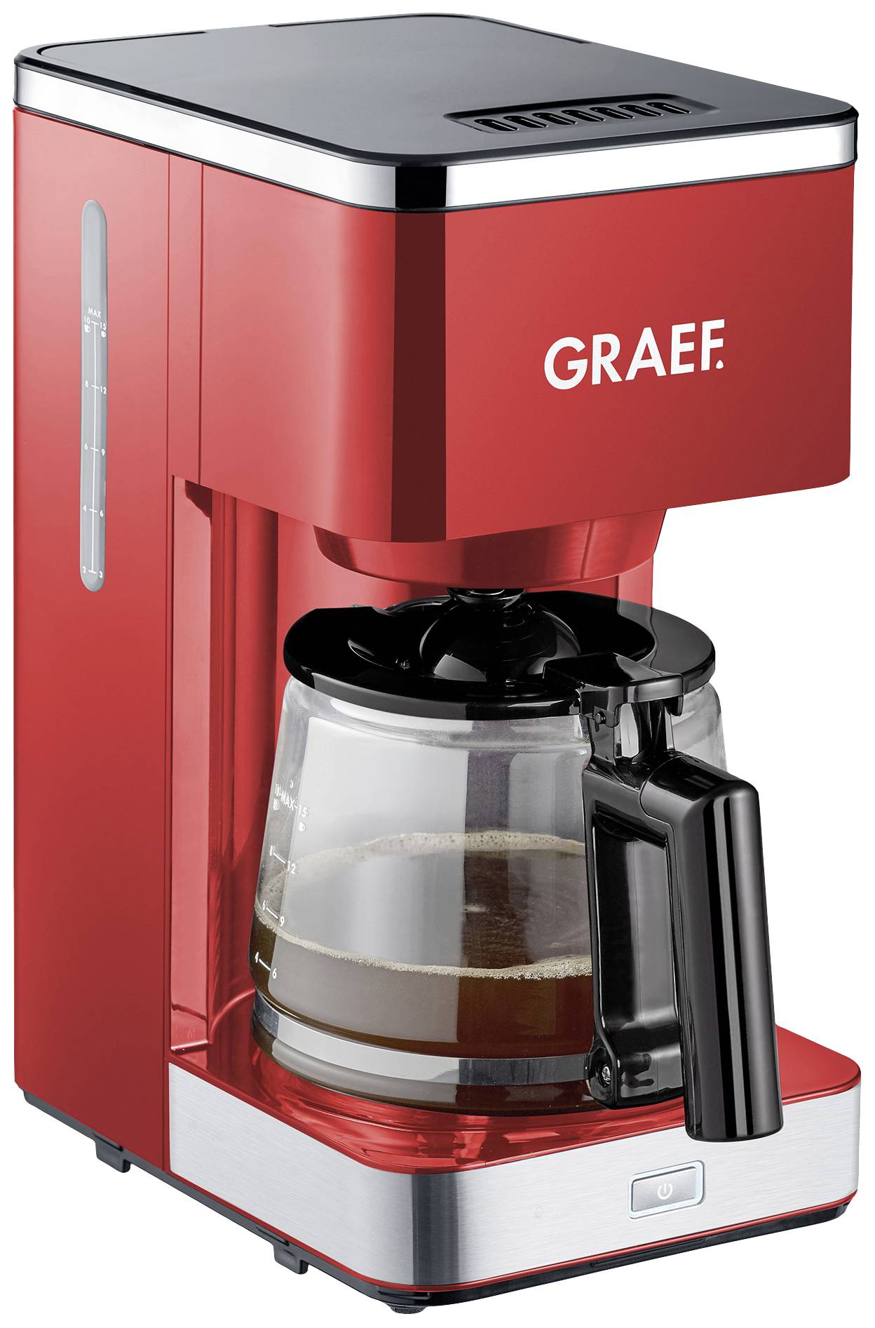 Graef FK 403 Kaffeemaschine Rot Fassungsvermögen Tassen=10 Glaskanne, Warmhaltefunktion