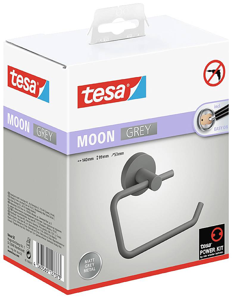Tesa MOON GREY Toilettenpapierhalter Klebstoff Metall