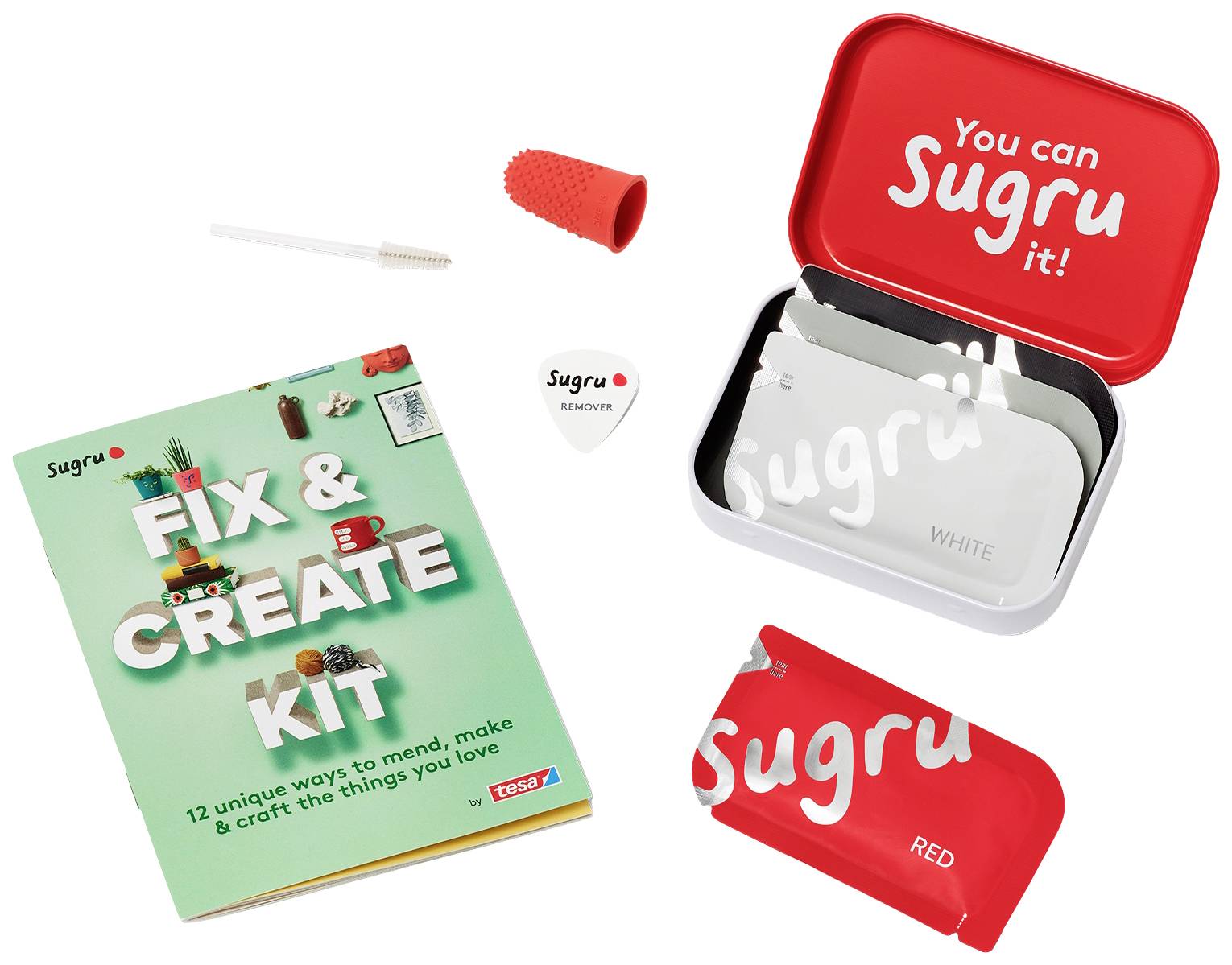 Tesa Sugru Klebeknete 41279-00002-01 Rot, Schwarz, Grau, Weiß 4 St.