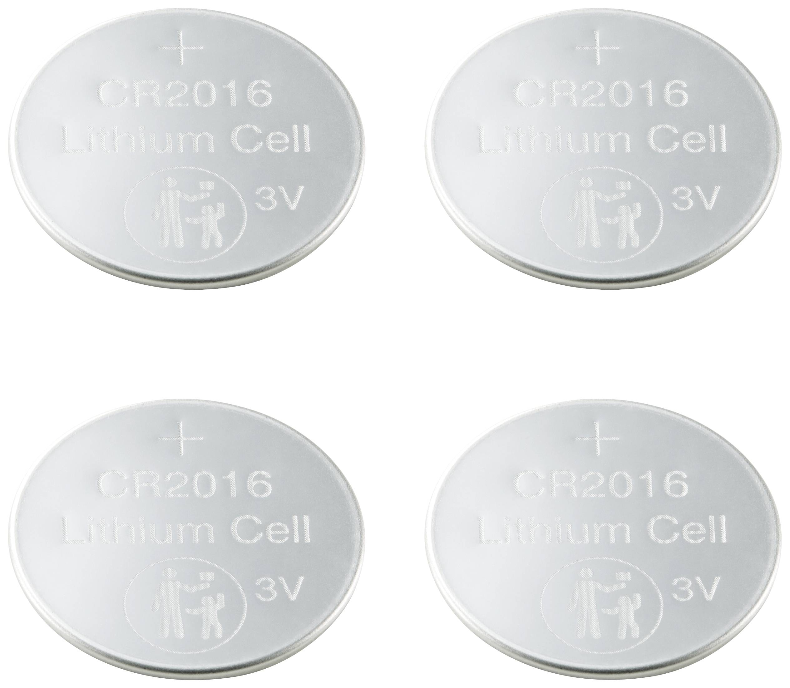 VOLTCRAFT Knopfzelle CR 2016 3V 4 St. 80 mAh Lithium LM2016