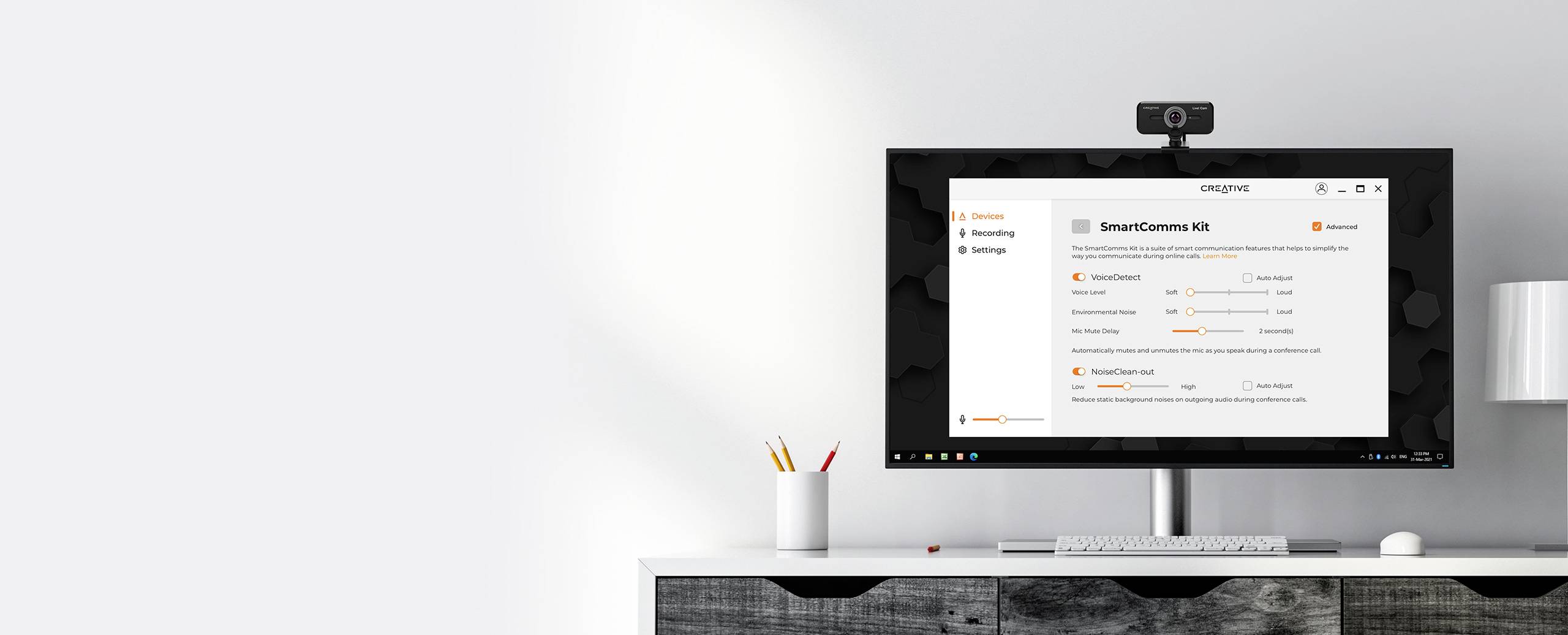 Creative LIVE Cam Sync 1080P V2 Full HD-Webcam 1920 x 1080 Pixel Klemm-Halterung