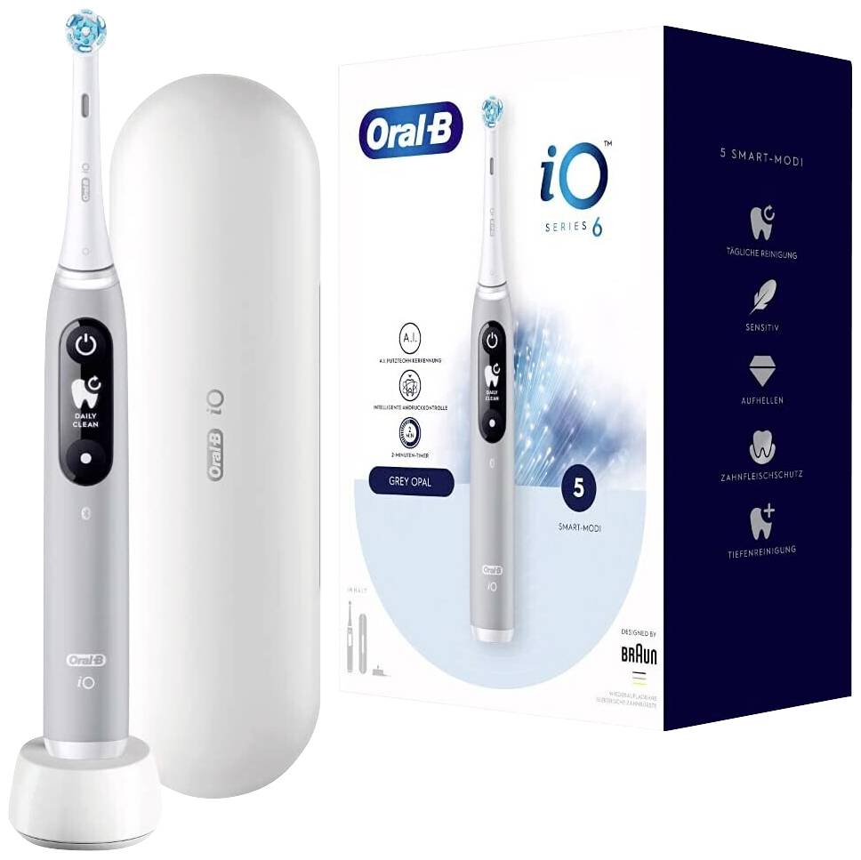 Oral-B iO Series 6 grey opal 377269 Elektrische Zahnbürste Rotierend/Pulsierend Grau