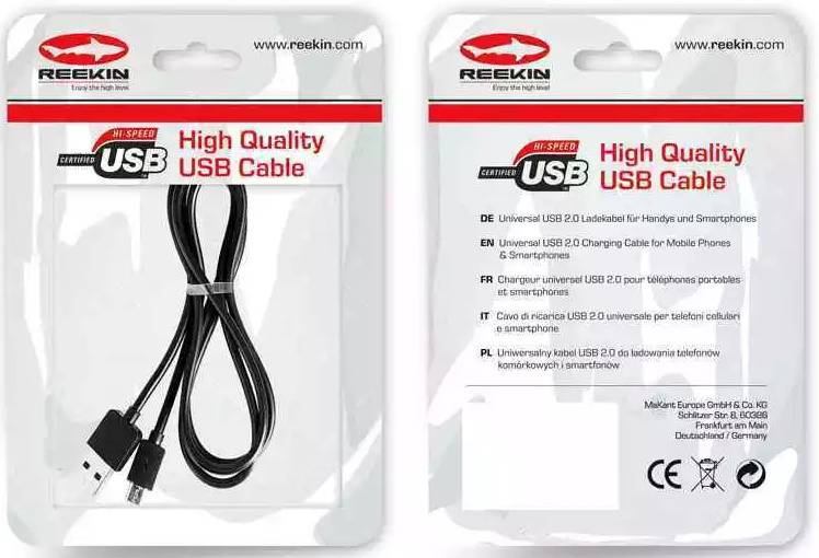 REEKIN USB-Kabel USB 2.0 USB-A Stecker, Apple Lightning Stecker 1.00 m Schwarz CAB-011BL