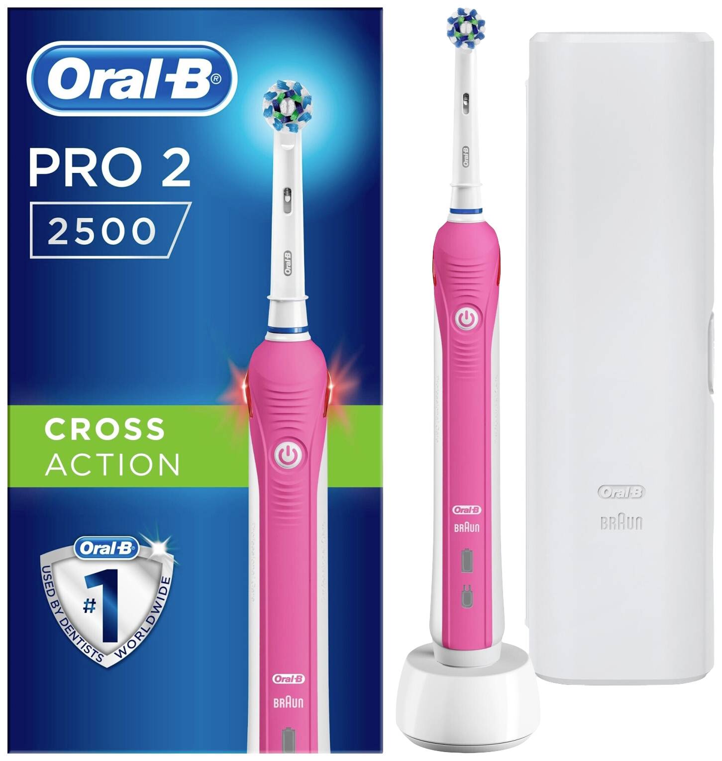 Oral-B Pro2500 D501.513.2X-PRO Elektrische Zahnbürste Rotierend/Oszilierend/Pulsieren Pink