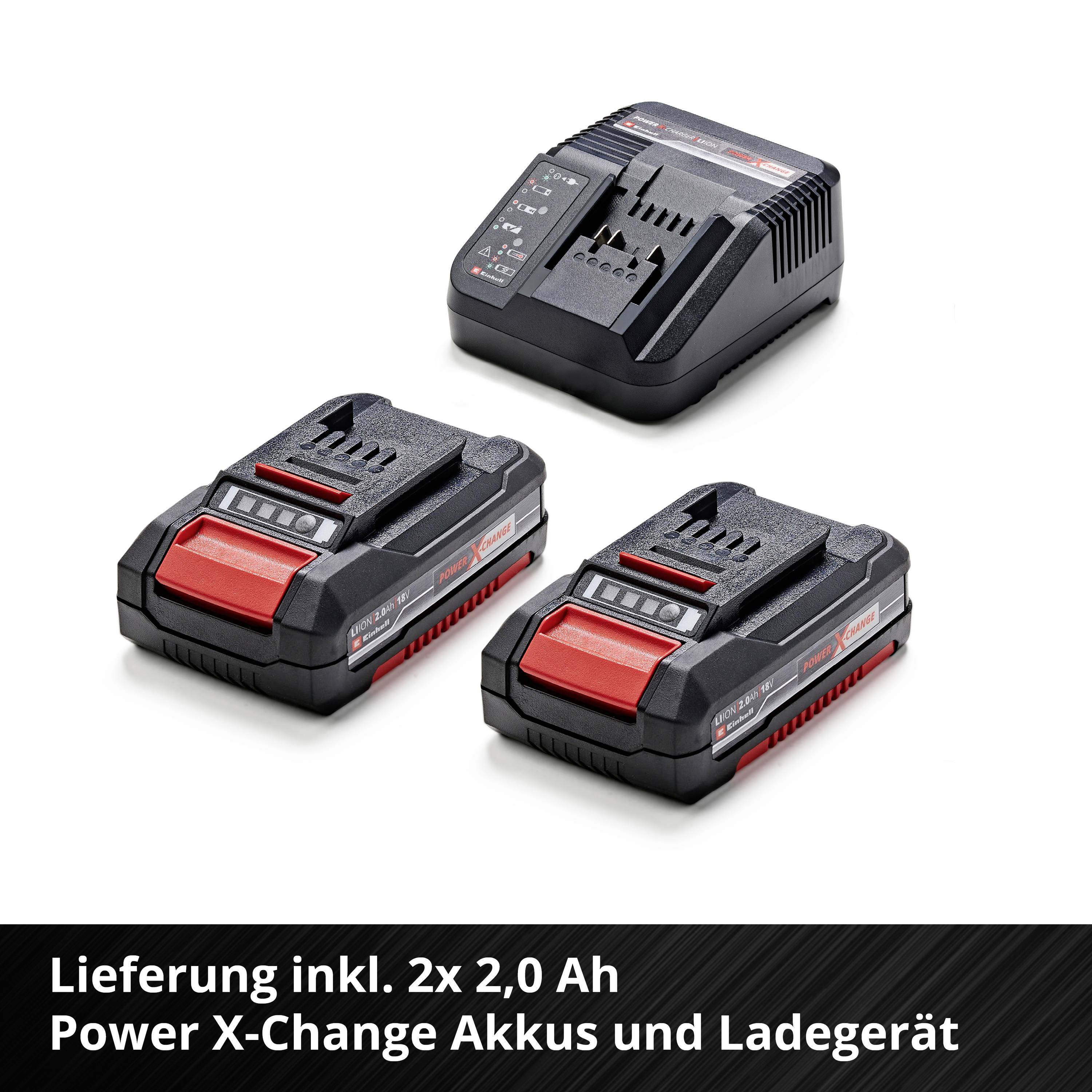 Einhell Power X-Change TE-CD 18/40 Li +69 (2x2,0 Ah) 4513934 Akku-Bohrschrauber 18 V 2.0 Ah Li-Ion inkl. Koffer, inkl. Akku, inkl. Ladegerät, mit Zu