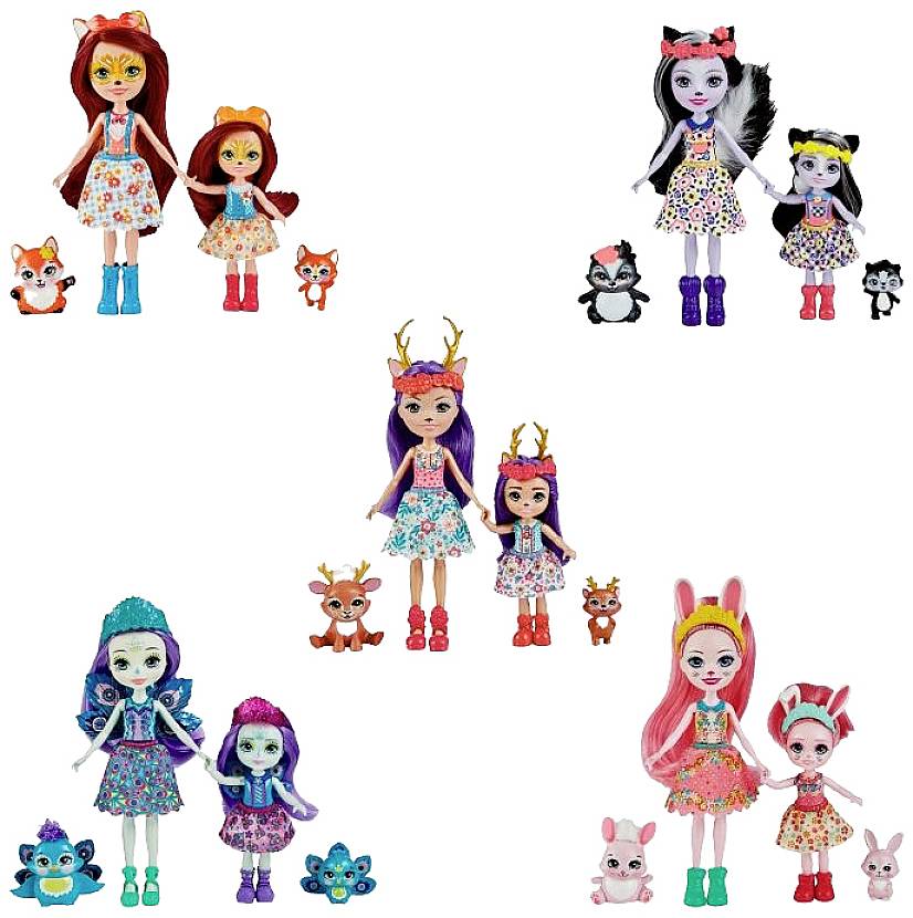 Mattel Enchantimals Puppe + Universum – Sortiment – 15 Cm Mini-Puppe Mit Tier, Zubehör Für Baum-, Schlafzimmer- Oder Küchenwelt – Für Kinder Ab 3 Jahren
