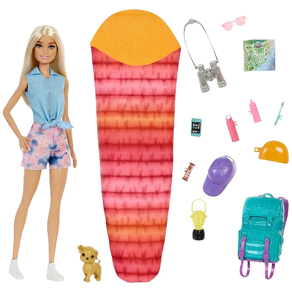Mattel Barbie ''It takes two! Camping'' Spielset mit Malibu Puppe, Hündchen und Acces HDF73 Mattel Barbie ''It takes two! Camping'' Spielset mit Malibu Puppe, Hündchen und Acces HDF73