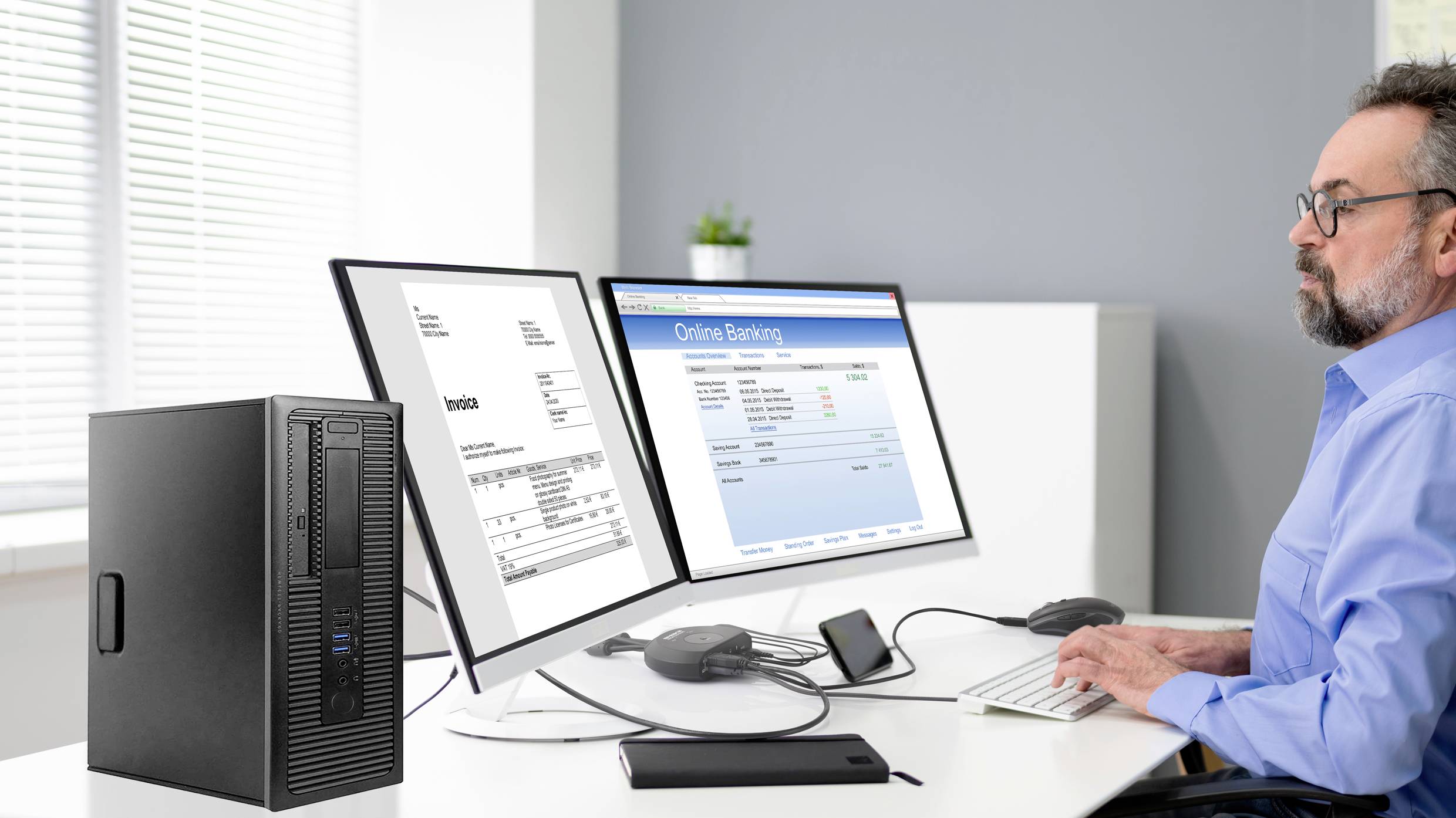 SpeaKa Professional SP-KVM-210 2 Port KVM-Umschalter HDMI Tastatur 4096 x 2160 Pixel