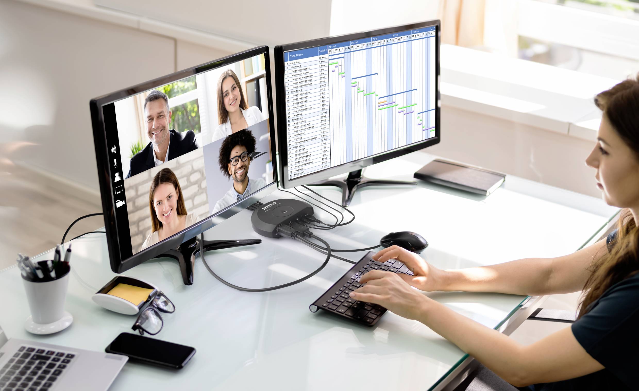 SpeaKa Professional SP-KVM-220 2 Port KVM-Umschalter DisplayPort® 4096 x 2160 Pixel