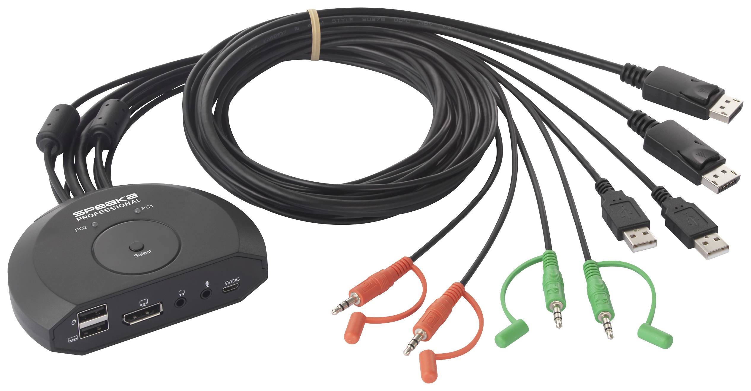 SpeaKa Professional SP-KVM-220 2 Port KVM-Umschalter DisplayPort® 4096 x 2160 Pixel