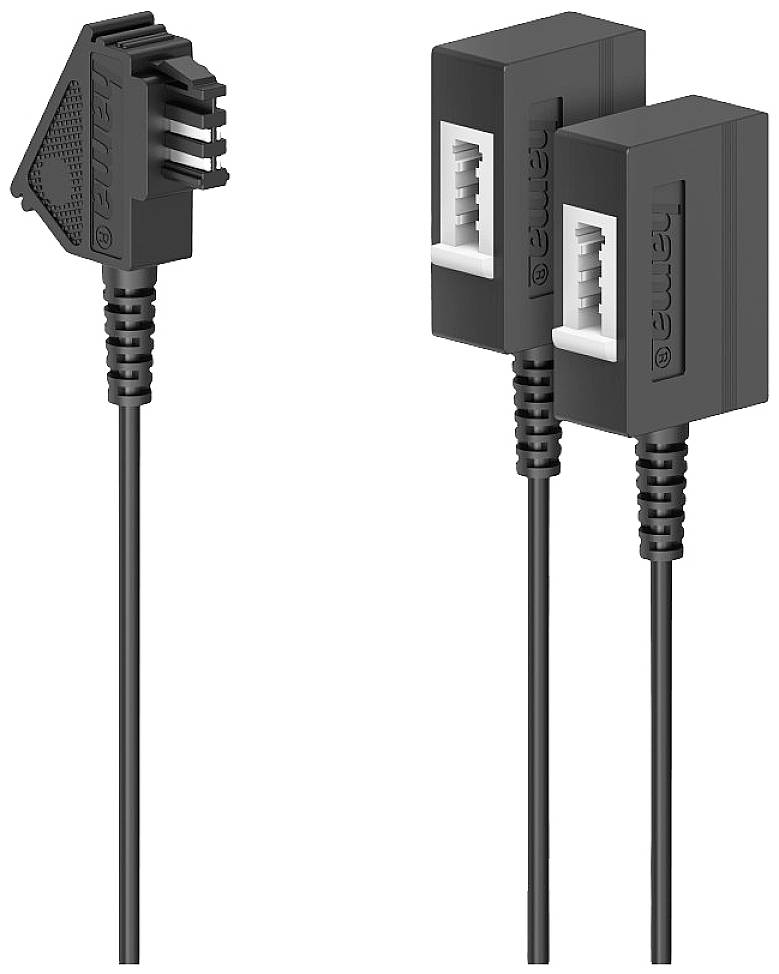 Hama Telefon (analog) Anschlusskabel [1x TAE-F-Stecker - 2x TAE-F-Buchse] Schwarz