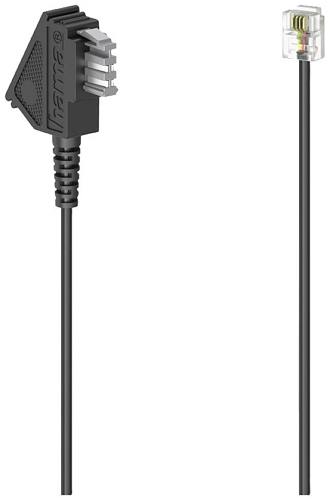 Hama Telefon (analog) Anschlusskabel [1x TAE-N-Stecker - 1x RJ11-Stecker 6p4c] 6m Schwarz