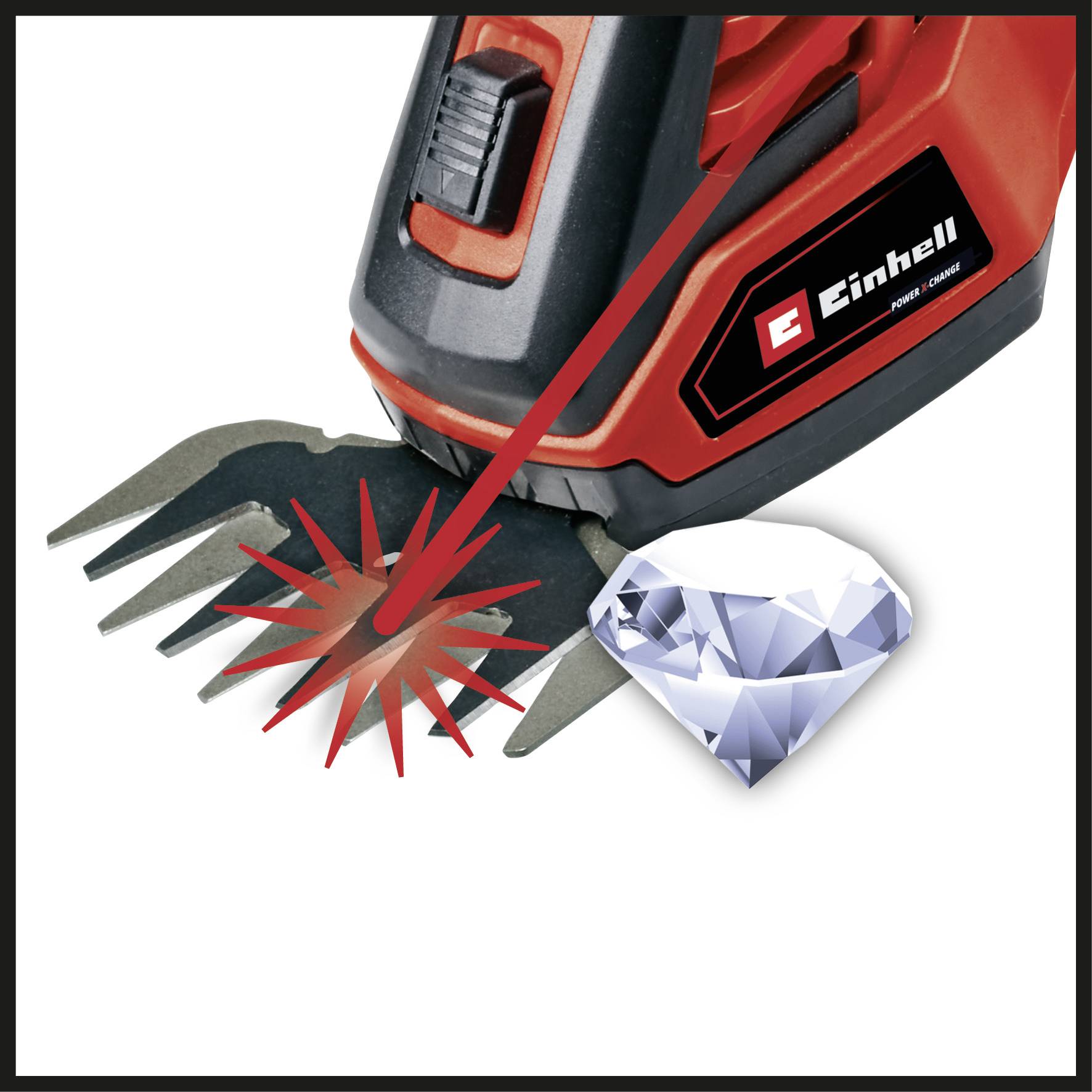 Einhell 3410313 Power X-Change Akku-Gras- und Strauchschere GE-CG 18/100 Li-Solo Akku Grasschere Softgriff