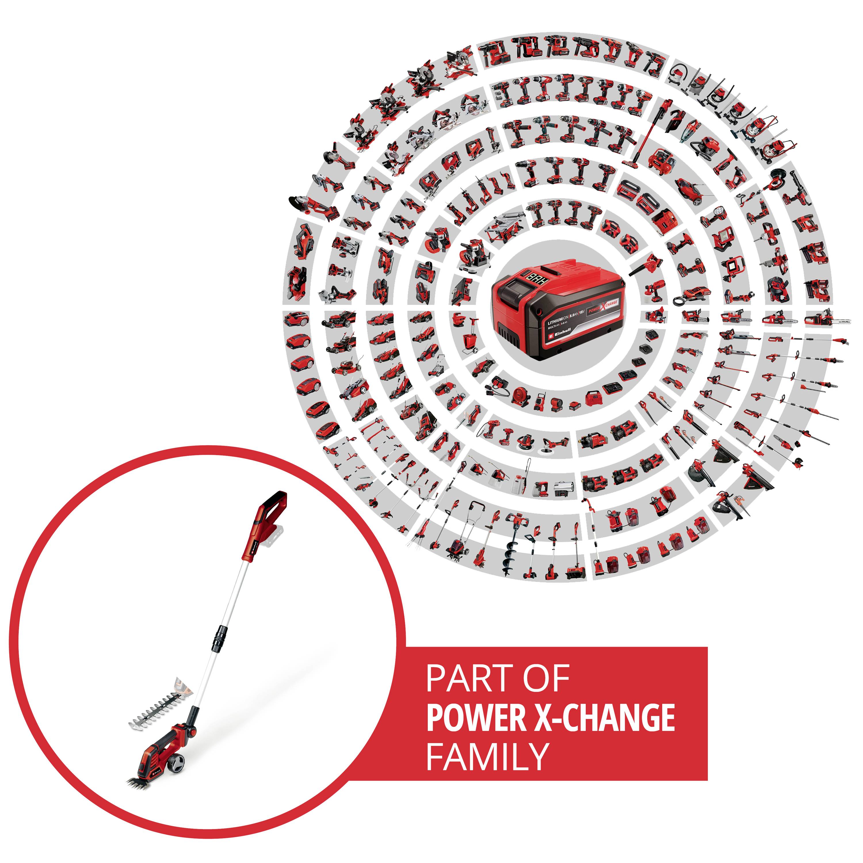 Einhell 3410310 Power X-Change Akku-Gras- und Strauchschere GE-CG 18/100 Li T-Solo Akku Grasschere