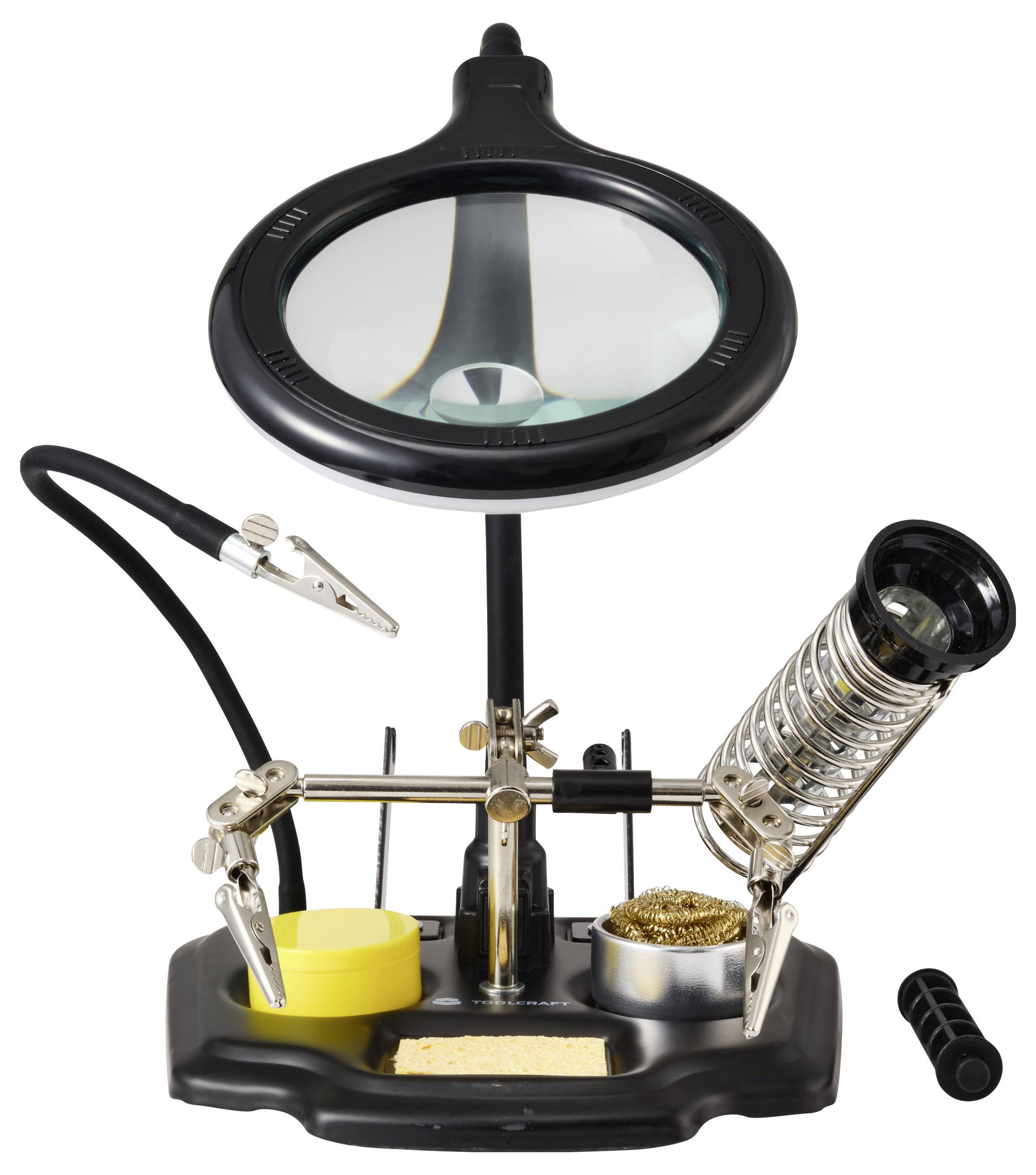 TOOLCRAFT TO-7580322 LED-Lupenleuchte mit 3. Hand Vergrößerungsfaktor=1.75 x, 4 x 100mm 2021 Energieeffizienzklasse G (A - G)