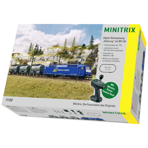 MiniTrix 11158 N Digital-Startpackung "Güterzug" mit Baureihe 120 der WRS