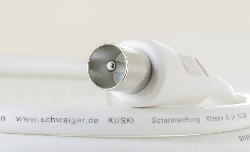 Schwaiger Antennen, SAT Anschlusskabel [1x IEC-Stecker - 1x IEC-Buchse] 3.0 m Weiß