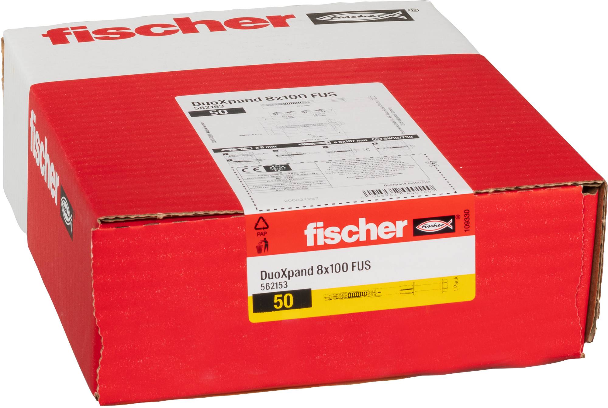Fischer 562153 DuoXpand FUS Langschaftdübel 100mm 8mm 50St.