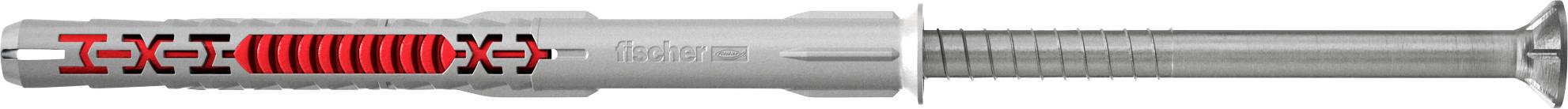 Ein Metallwandstecker mit Schraube, der den internen Expansionsmechanismus in Rot zur Verankerung zeigt. Geeignet zum Befestigen schwerer Gegenstände.