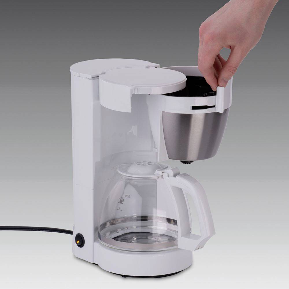 Cloer 5011 Kaffeemaschine Weiß Fassungsvermögen Tassen=10 Warmhaltefunktion