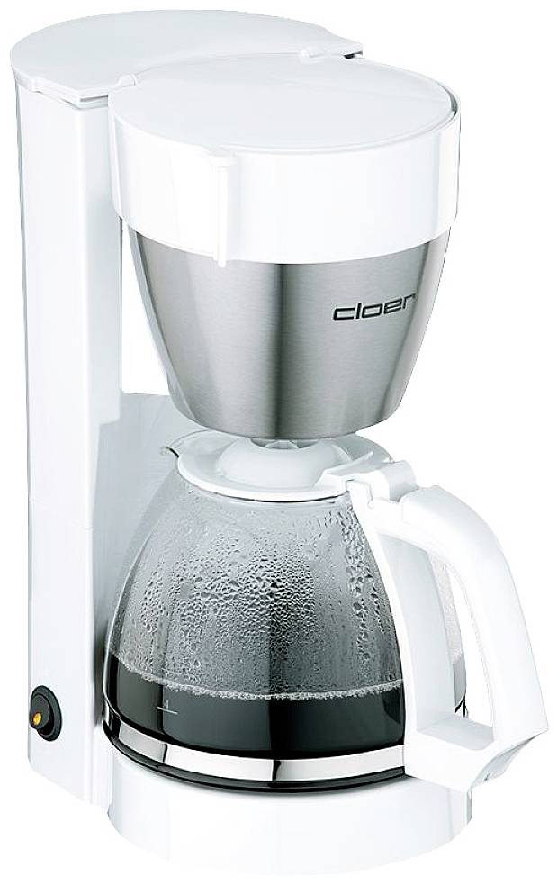 Cloer 5011 Kaffeemaschine Weiß Fassungsvermögen Tassen=10 Warmhaltefunktion