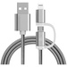 REEKIN [1x Micro-USB, Apple Lightning-Stecker - 1x ] 1.00m Silber