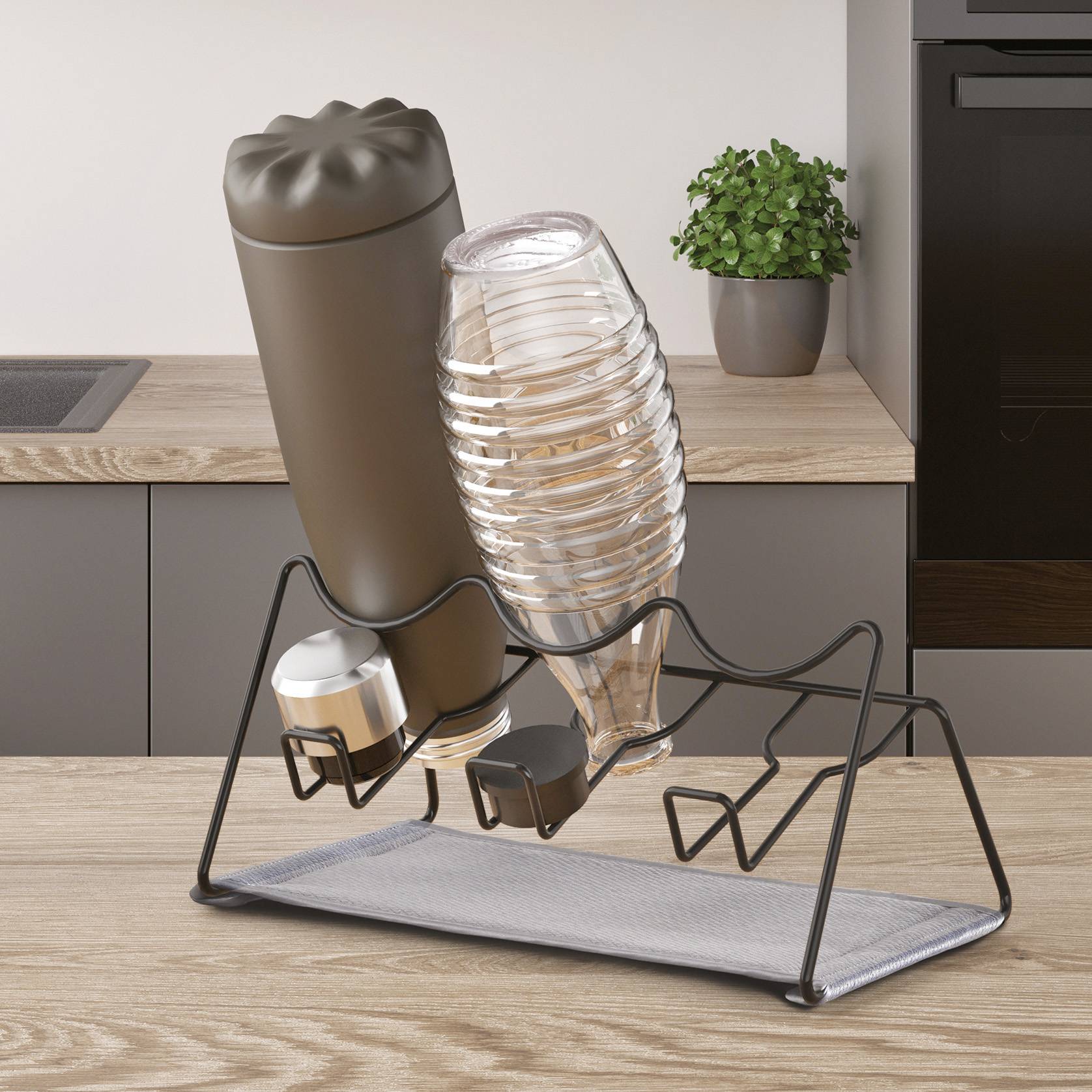 Metaltex 321603000 Sodatex-3 für 3 Flaschen, schwarz