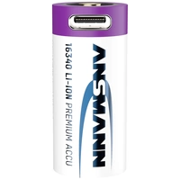 Ansmann 16340 USB-C® Akku 16340 Li-Ion 3.6V 850 mAh 1St. Ansmann 16340 USB-C® Akku 16340 Li-Ion 3.6V 850 mAh 1St.