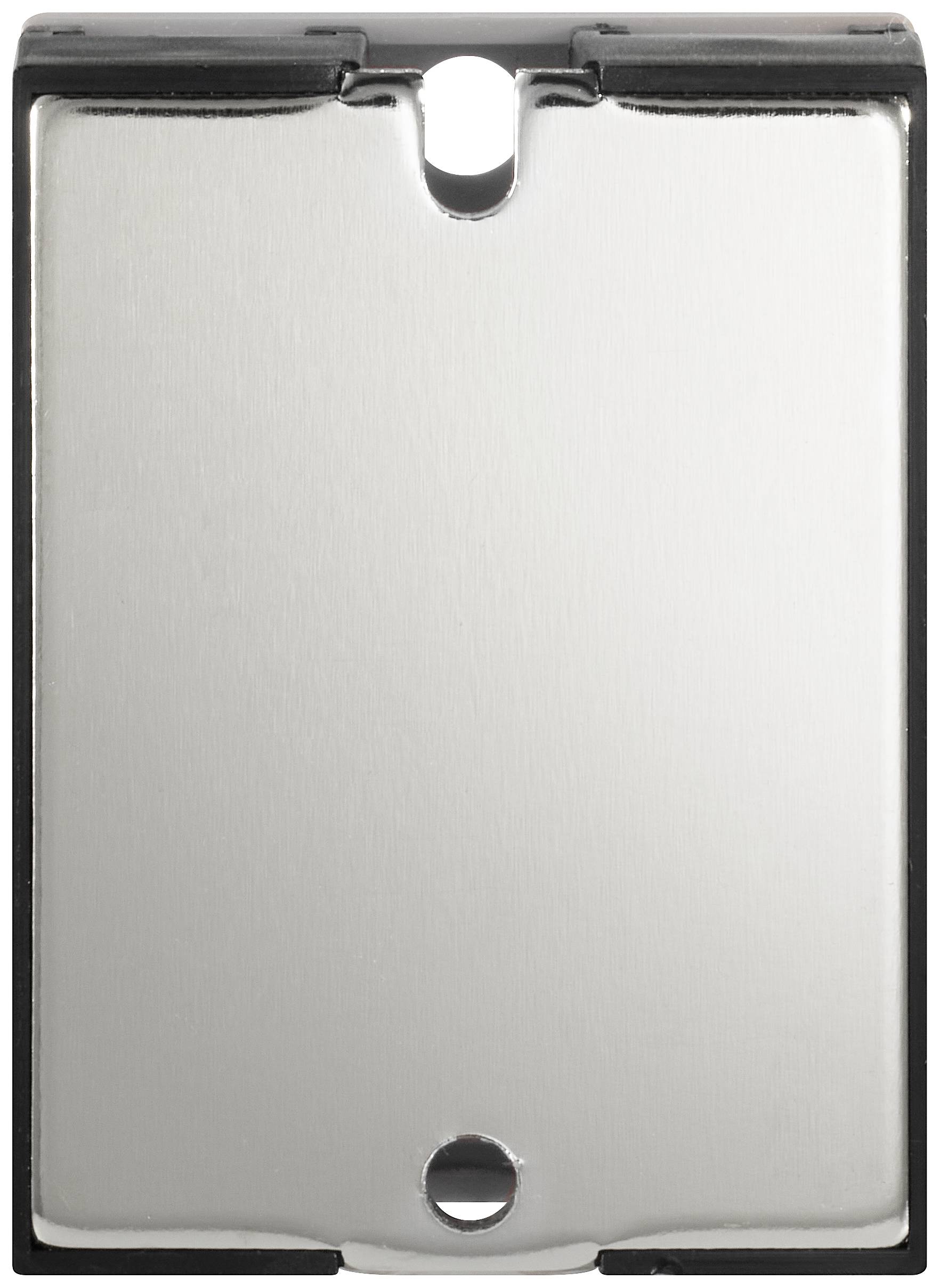 Metallgebürsteter Lichtschalter mit rechteckiger Form und abgerundeten Kanten, geeignet für moderne Innenräume.