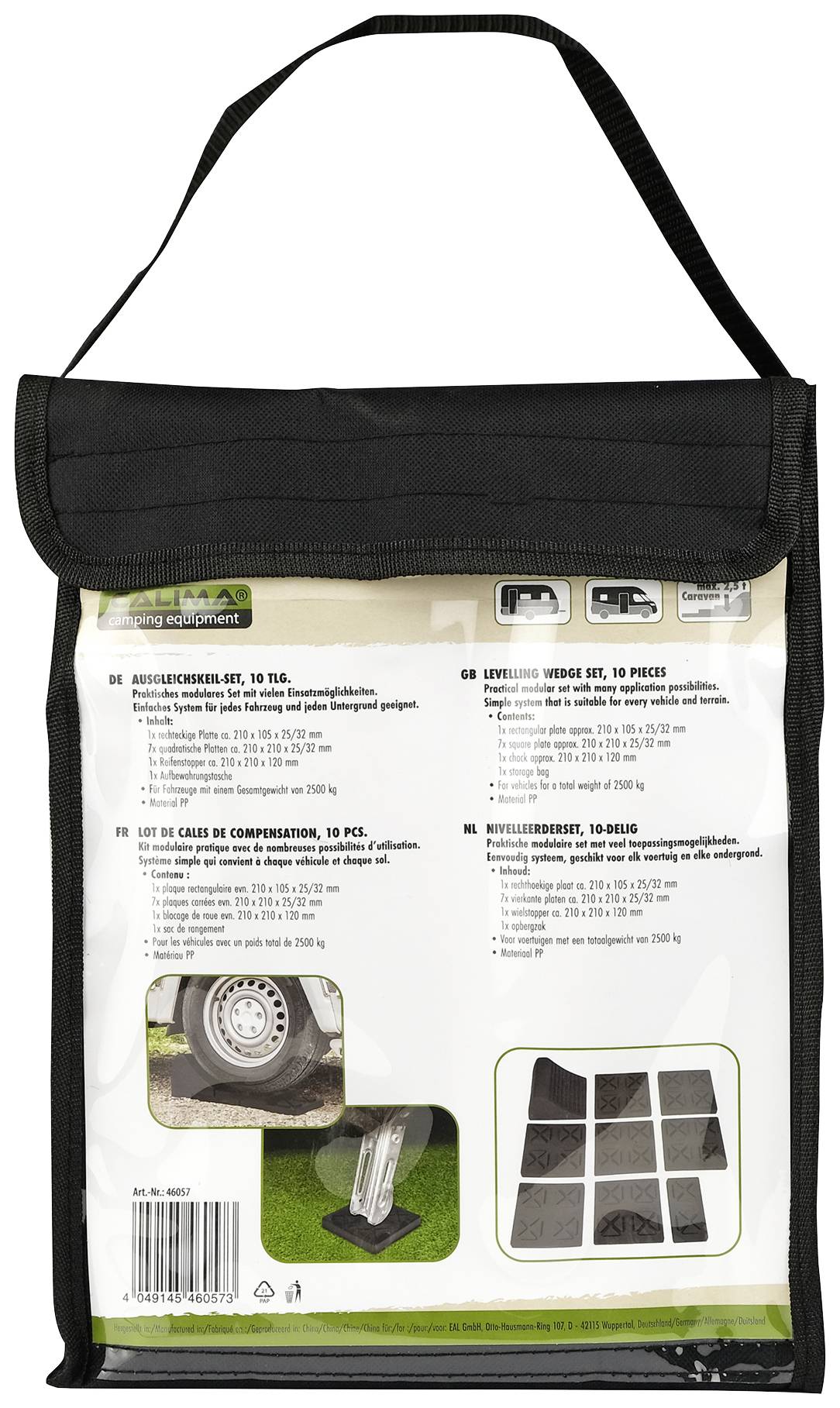 Calima 46057 Ausgleichskeil, Stufenkeil 2500kg PP 24cm x 24cm x 25mm