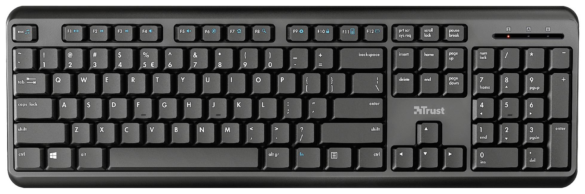 Trust Ody Funk Tastatur Deutsch, QWERTZ Schwarz
