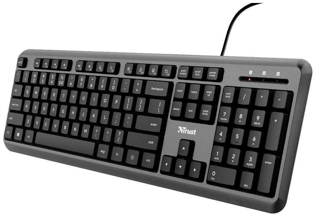 Trust Ody Kabelgebunden, USB Tastatur Deutsch, QWERTZ Schwarz