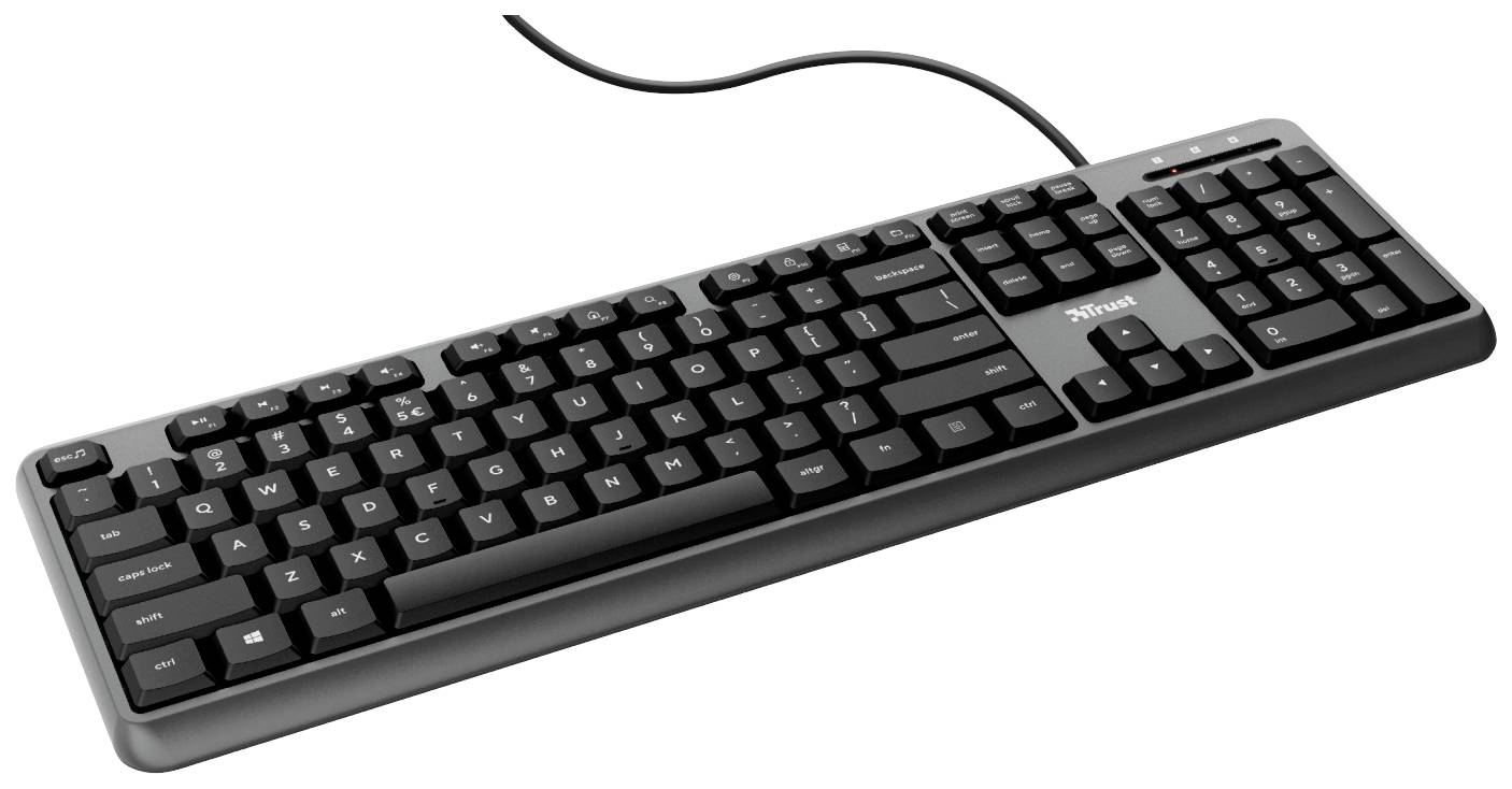 Trust Ody Kabelgebunden, USB Tastatur Deutsch, QWERTZ Schwarz