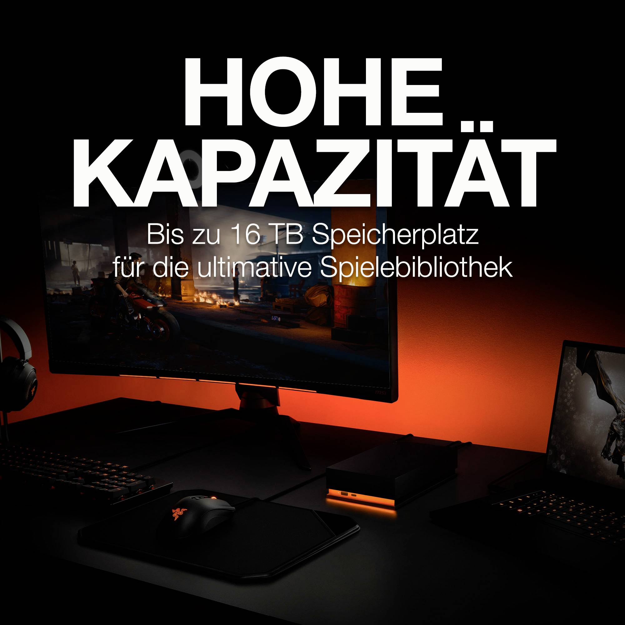 Seagate FireCuda® Gaming Hub 8TB Externe Festplatte 8.9cm (3.5 Zoll) USB-A (USB 3.2 Gen 1) Schwarz, RGB STKK8000400