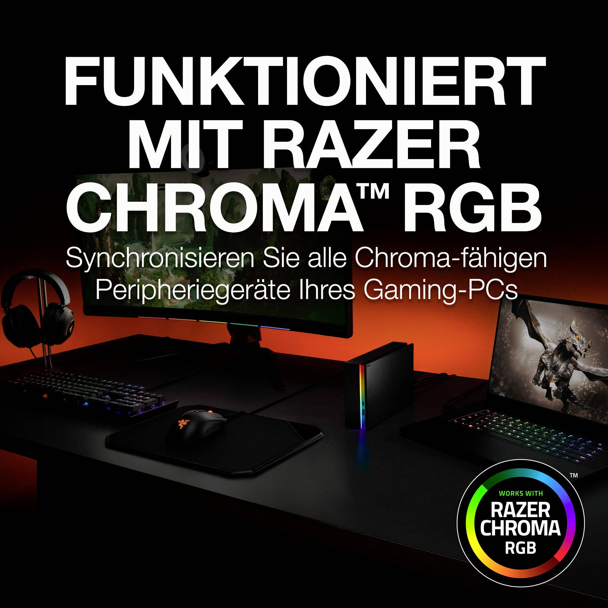 Seagate FireCuda® Gaming Hub 8TB Externe Festplatte 8.9cm (3.5 Zoll) USB-A (USB 3.2 Gen 1) Schwarz, RGB STKK8000400