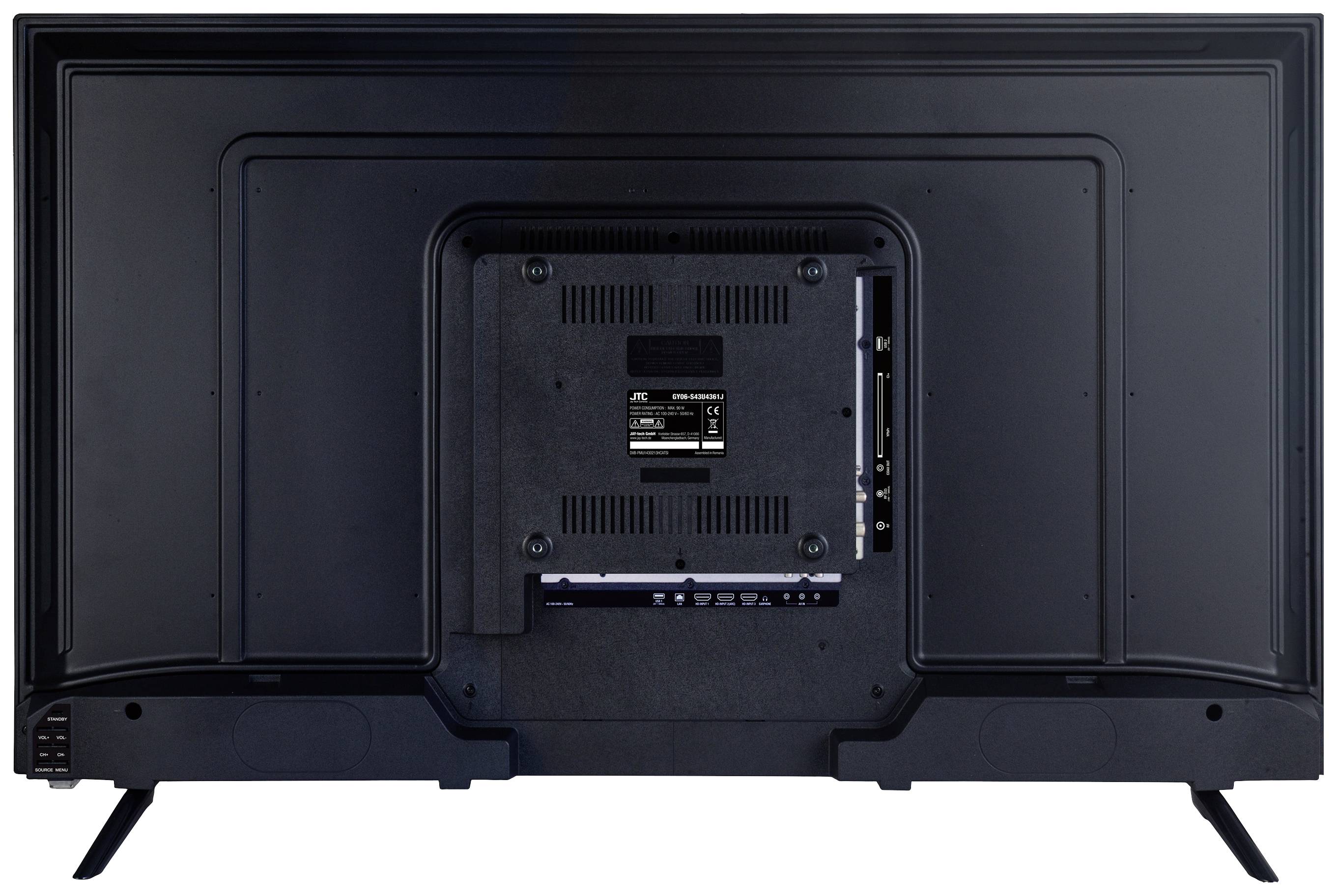 JTC S43U4361J LEDTV 108cm 43 Zoll EEK G (A G) DVBT2, DVBC, DVBS, UHD, Smart TV, WLAN, CI+