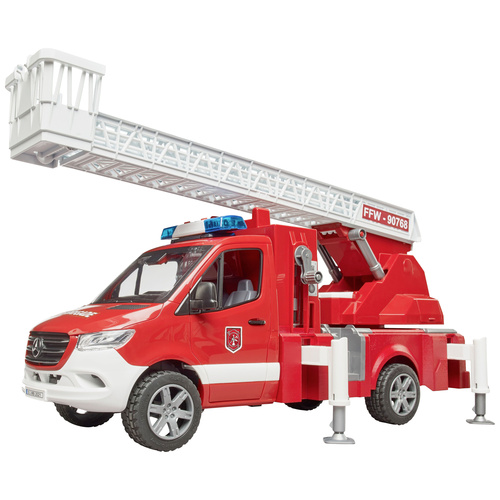 Bruder Einsatzfahrzeug Modell Mercedes Benz Sprinter Feuerwehr mit Drehleiter Fertigmodell PKW Modell