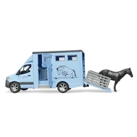 Bruder Mercedes Benz Sprinter Tiertransporter mit 1Pferd Fertigmodell Nutzfahrzeug Modell Bruder Mercedes Benz Sprinter Tiertransporter mit 1Pferd Fertigmodell Nutzfahrzeug Modell