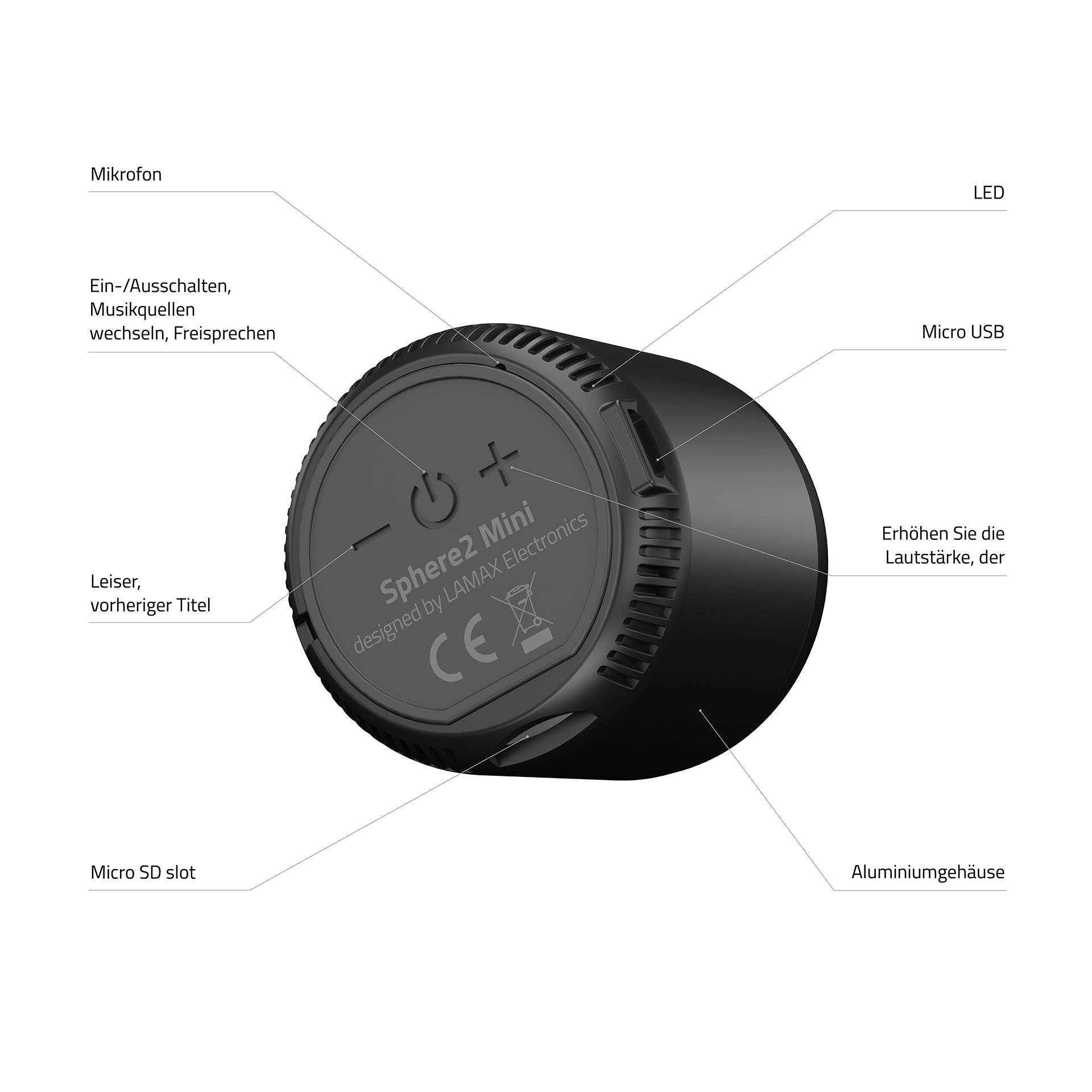 Lamax Sphere 2 mini Bluetooth® Lautsprecher