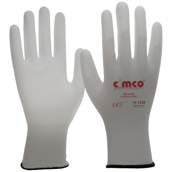 Cimco ESD Flex grau 141220 Nylon Antistatikhandschuh Größe (Handschuhe): 10, XL 1 Paar