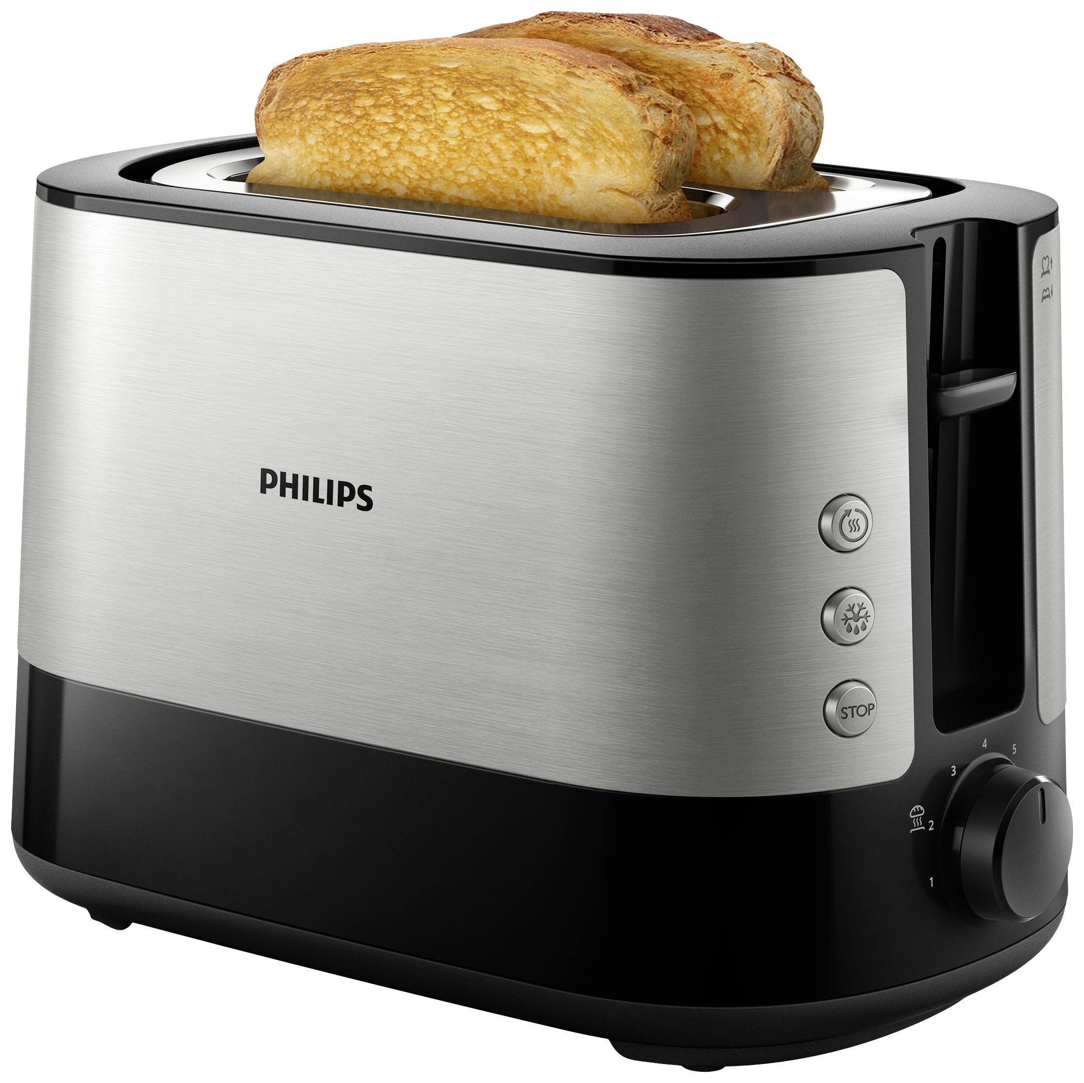 Philips Home Viva Collection Toaster Edelstahl, Schwarz
