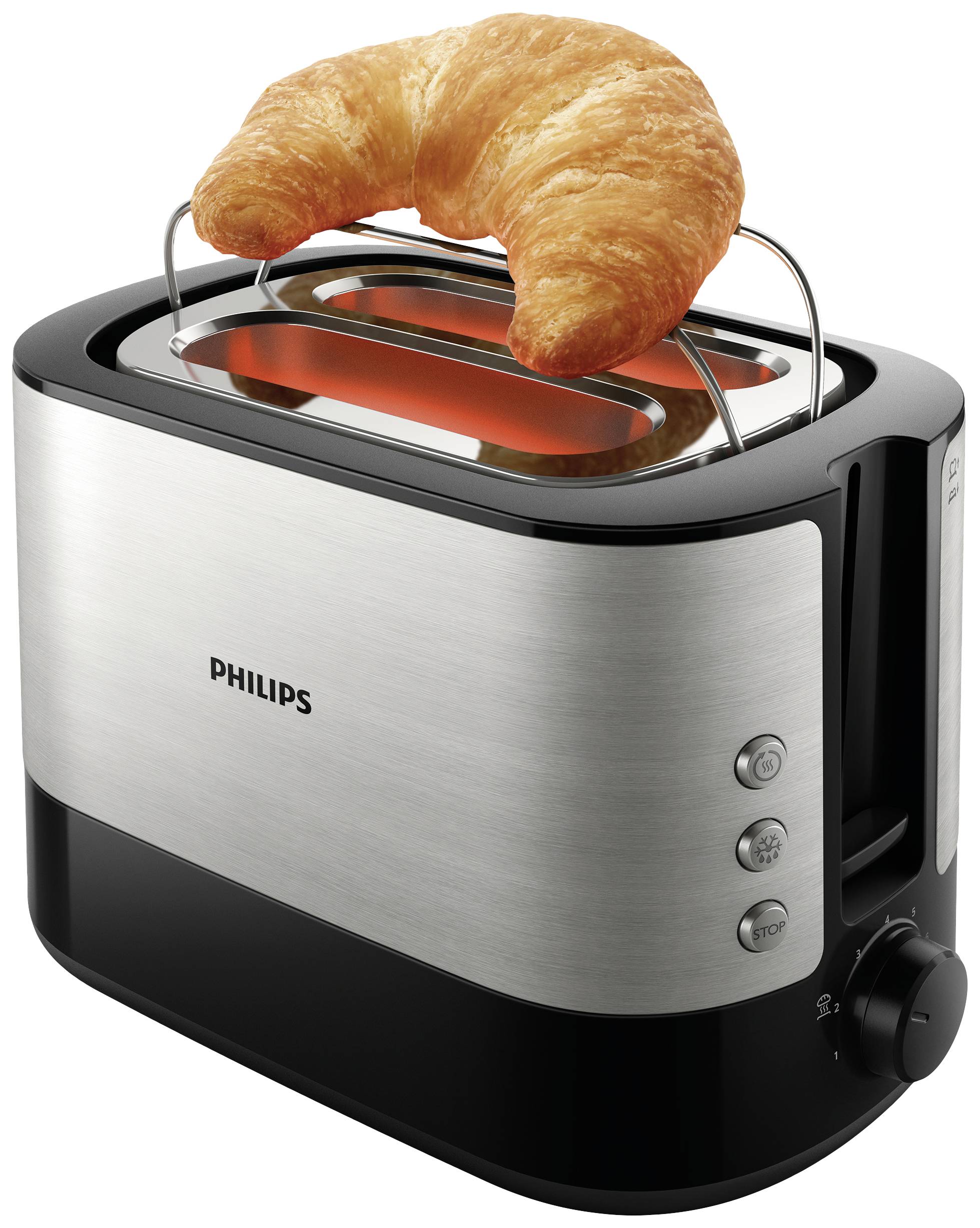 Philips Home Viva Collection Toaster Edelstahl, Schwarz